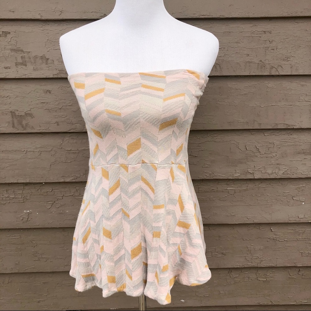 Anthropologie Moth boho strapless peplum top!